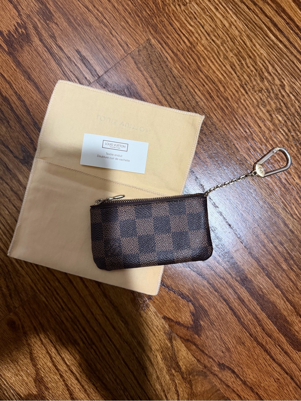 Louis Vuitton Damier Ebene Key & Card Holder - Dark Brown with Gold Hardware